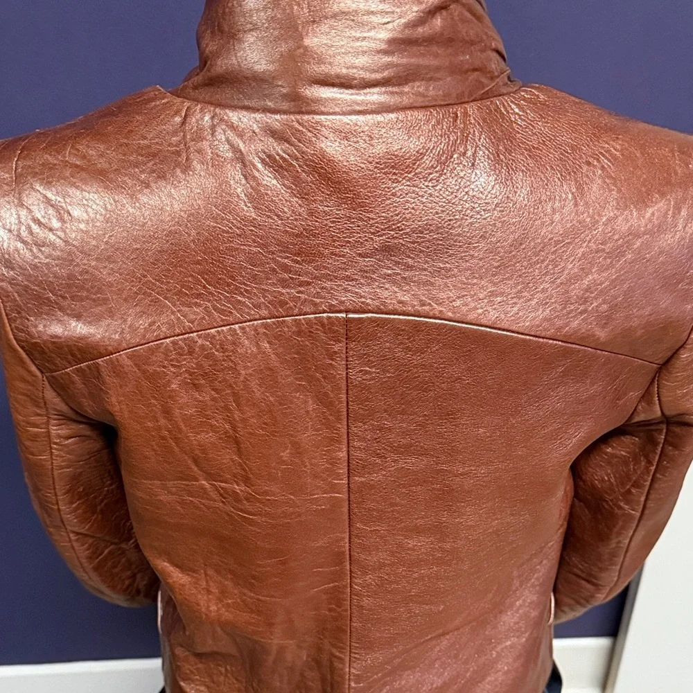 Rebecca Minkoff Metallic Copper Leather Jacket - Picture 13 of 16